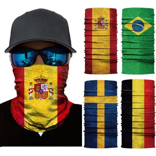 National Flag Magic Scarf Men Cycling Seamless Balaclava Head Scarves Outdoor Sports Headband Neck Warmer Bandanas Face Mesh