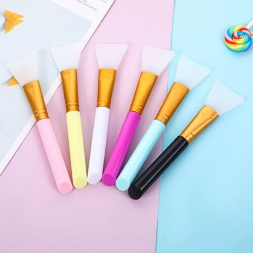 6pcs Mix Color Silicone Glue Brush for DIY Jewelry Making Tools Easy to Clean UV Epoxy Resin Facial Face Mask Brush Soft Head