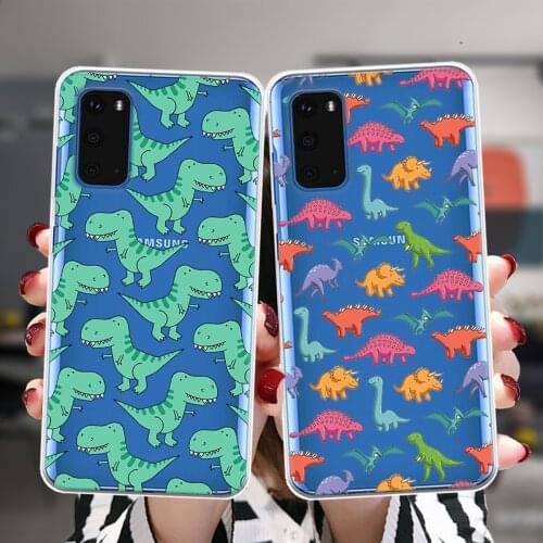 Cute Dinosaur Baby Silicone Case For Samsung Galaxy S21 S20 FE S10 Plus NOTE 20 Ultra M02 F62 M62 M21 M30S M31 M31S M51 Cover