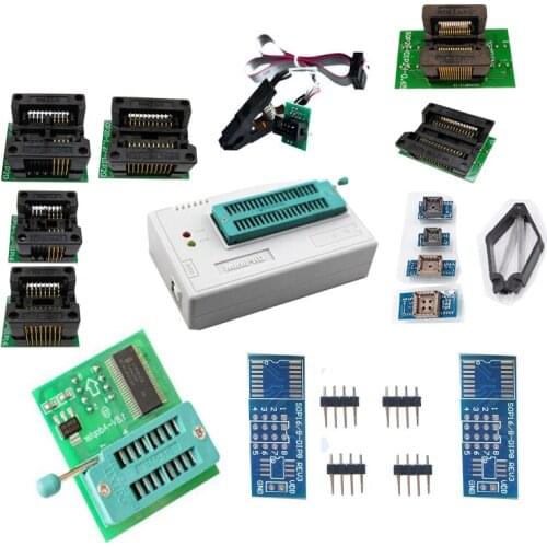 TL866II Plus Unviersal TL86CS/A Upgraded write usb programmatore with 10pcs socket with sop8 clip with 1.8 adapter+ PCB board