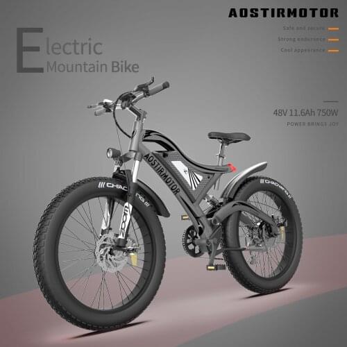 AOSTIRMOTOR S18 – vélo électrique 750W avec pneus larges de 26 pouces 4.0, batterie au Lithium de 48V, 15ah, pour la plage et la