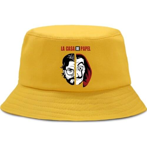 La Casa De Papel Vintage Fisherman Hats Casual Summer Outdoor Panama Caps Unisex Sunscreen Fishing Cap Foldable Beach Bucket Hat