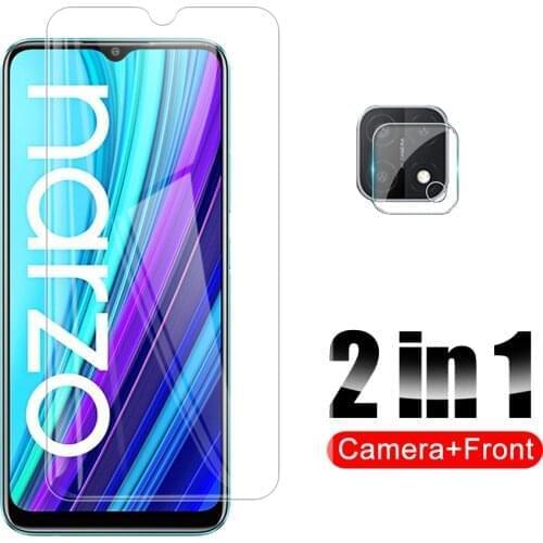 2 in 1 Camera Protector Glass For Oppo Realme C25 Narzo 30A On Realmy C A 30 25 Narzo30 Transparent Clear Phone HD Safety Screen