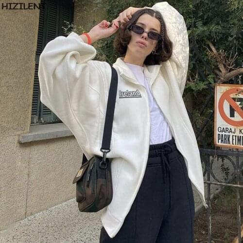 Women Hip Hop Streetwear Hoodies Women Jacket Letter embroidery Coat Harajuku Kawaii Y2k aesthetic Clothes grunge Jacket Zip-up