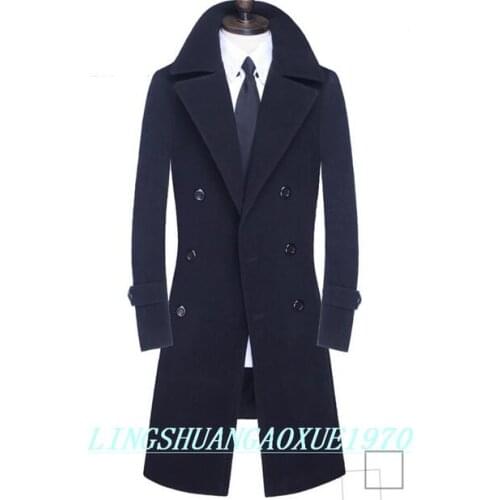 Winter wool coat mens trench coats slim fashion casual coat men overcoat double-breasted jaqueta masculina plus size S - 9XL