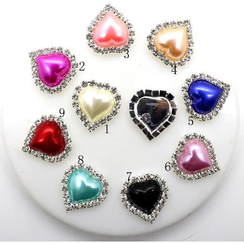 ZMASEY Pearl Buttons 10Pcs/Lot 21MM*23MM Mix Color Buttons Flatback DIY Handwork Sewing Decoration Metal Accessories