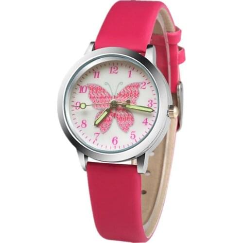 2022 fashion brand children cute colorful butterfly cartoon luminous watch boy quartz watch girl clock childrens day gift