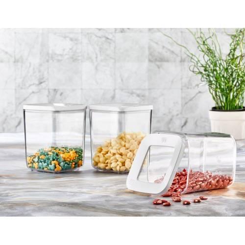 Storage Container Organizer Kitchen 3 Pcs Food Container Vacuum Transparent 250 ml 700 ml 900 ml Organizer Pasta Tea Sugar Rice