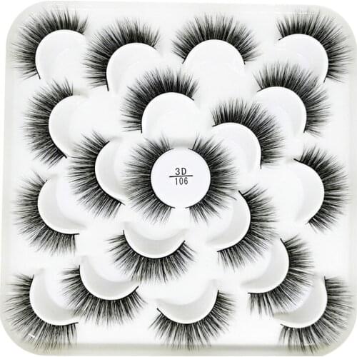 3D 16mm Long Eyelashes Fake Lashes Natural False Mix Clusters Lamination Of Tray Wholesale Boxes Accessories Cosplay Package