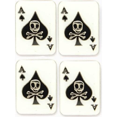 Lots 5pcs Ace of Spades Gambler Lapel / Hat / Cap / Tie Pin Badge - Brooch - Poker - New Fans Gifts Jewelry 2.6 X 1.9 CM
