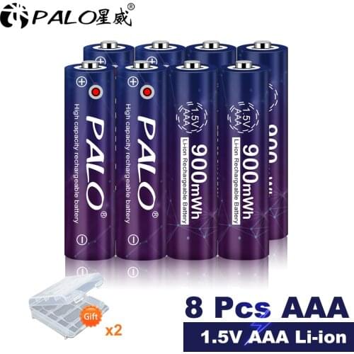 PALO AAA 1.5V Li-ion Battery Rechargeable Battery 900mWh 1.5V Lithium Rechargeable Batteries for Flashlight Toys MP3 Player