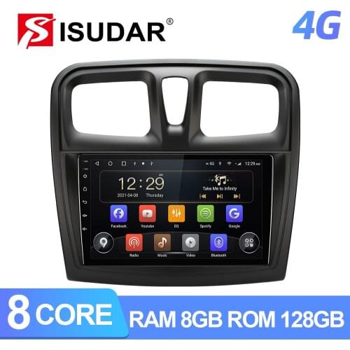 ISUDAR T72 Android 10 Car Radio For Renault Logan 2 2012 - 2019 Sandero 2 2014 - 2019 Multimedia Video Player Navigator No 2din