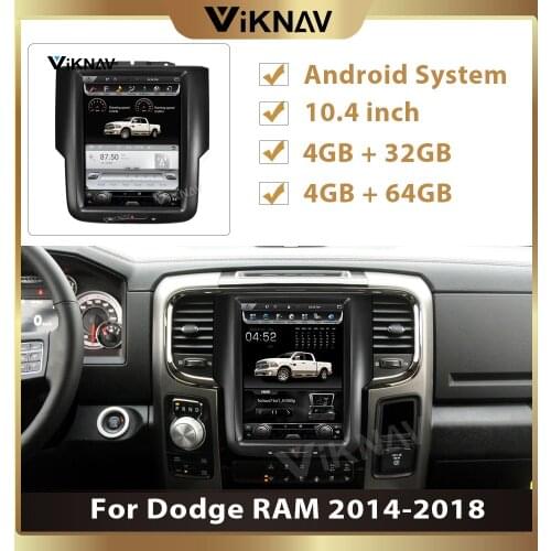 Android auto radio car multimedia player for Dodge RAM 2014 2015 2016-2018 DVD player GPS navigation vertical screen head unit