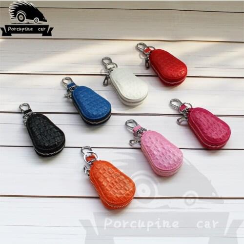 Crocodile skin textur Leather Car Key Holder Key Cover Key Wallet for BMW Audi VW Skoda Jaguar Toyota Lexus Honda Hyundai Kia