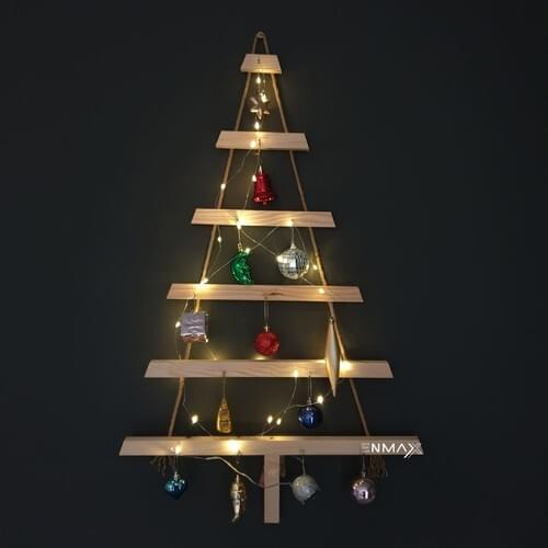 Enmax Wood Luxury New Year Christmas Pine Tree Model Wall RACK ENMAXC780
