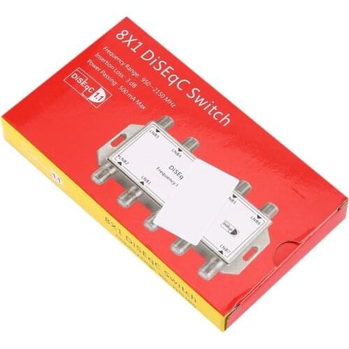 GST-8101 8 in 1 Satellite Signal DiSEqC Switch LNB Receiver Multiswitch Satellite Signal Switch Wholesale DropShipping with box