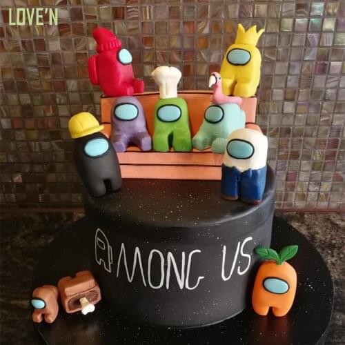 LOVE'N LV277A DIY Handmade pop among us cake decoration 3d ice silicone mould Imposter Scented candle mold Cake Decor