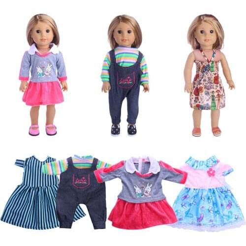 9 Set Doll Dresses & Suits Suitable For Summer & Autumn For 18 Inch &New Born Baby Generation Birthday Girls Toy Gifts