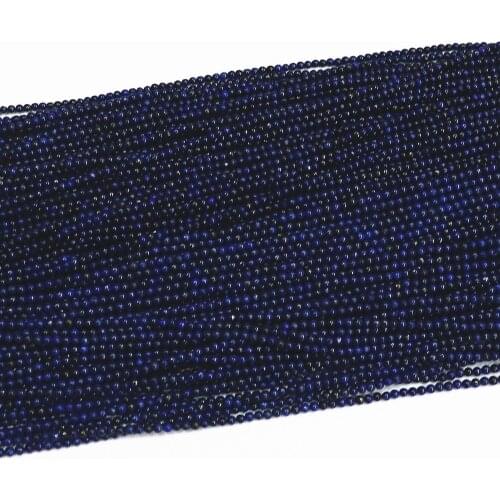 Natural Lapis Lazuli Stone 2mm 3mm Round Beads Fashion Loose Beads High Grade Women Diy Findings Accessories Spacers 15" B440