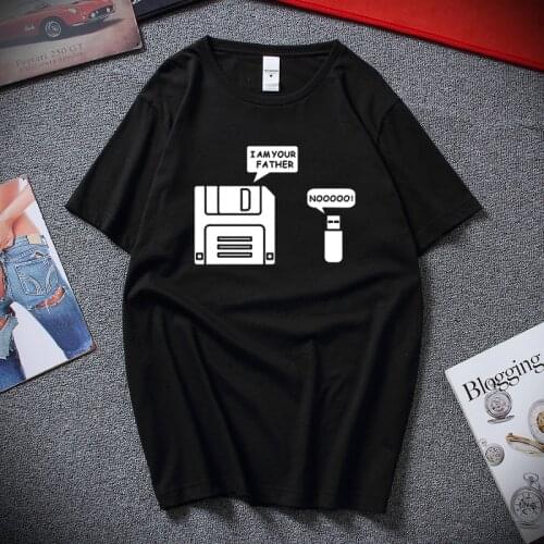 New USB Floppy Disk I am Your Father T Shirt Men Cotton Short Sleeve Humor Disk T-shirt Casual Camisetas Hombre Mans