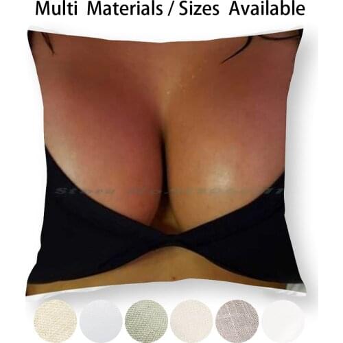 Luna Star Boobs Pillow Case Throw Pillow Cover Cotton Linen Flax Breasts Luna Star Hot Sexy Swimsuit Big Boobs Creative