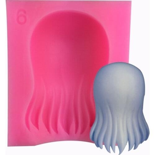 New long hair styling silicone mold chocolate mousse turn over sugar baking mold cake mold plaster diy soap mold decoration