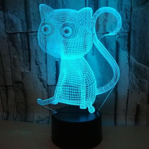 New Type Of Big Eye Cat 3d Lamp Colorful Touch Remote controlled Led Visual Desk Lamp Gift Table Lamps For Living Room