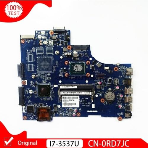 Original for 3521 5521 Laptop motherboard CN-0RD7JC 0RD7JC RD7JC VAW00 LA-9104P With SR0XG I7-3537U CPU