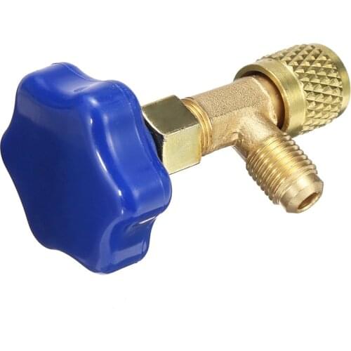 Stainless Steel Brass Valve Bottle Opener For R22 R134a R410A 1/4 SAE Connector Dispensing Refrigerant Tool Bottle Opener