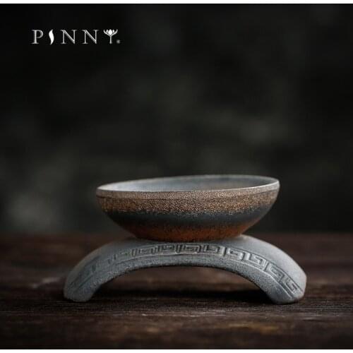 PINNY Japanese Style Gilt Ceramic Tea Strainers Pottery Glaze Kung Fu Tea Accessories Retro Tea Service