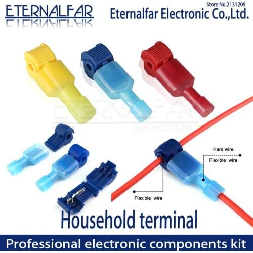 40PCS Quick Electrical Cable Connectors Snap Splice Lock Wire Terminals Crimp Scotch Lock Car Audio 22-10AWG 2.5MM Kit Tool Set