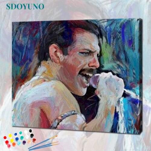 SDOYUNO 40x50cm Painting For Paint By Numbers Singer Figure DIY Acrylic Paint For Painting By Numbers On Canvas Home Decor Gift