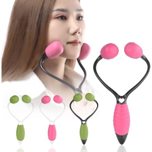 Facial Roller Massager Handle Soft Silicone Slimming Face Non-toxic And Non-irritating Non-slip Ribbed Lifting Massager Roller