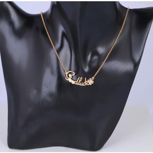 ROLILASON Classic designer Letter wholesale silver color zircon necklaces pendants pentagram LN560