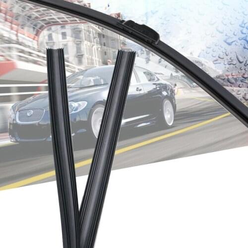 2PCs 22' 24' 26'' 28'' 30'' 32'' Car Rubber Soft Bracketless Frameless Windshield Wiper Wash Blade Strips Refill Replacement