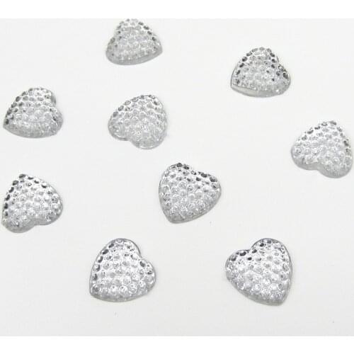 500pcs Resin Heart design Rhinestones 12mm Flatback Rhinestones DIY Nail Art Garment Accessories Decoration