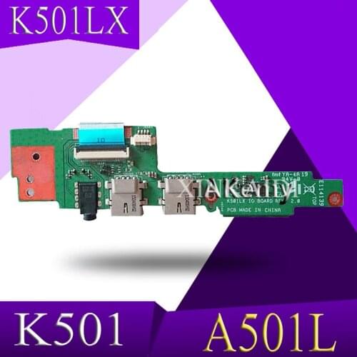 XinKaidi K501UX USB IO Board ForASUS K501 K501LX A501L K501LB K501UK501UW Laptop Audio USB2.0 IO Board Interface Board JACKBoard