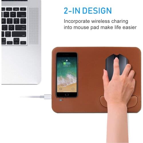 2 in 1 Wireless Charger Mouse Pad Charging Mouse Mat For iPhone Xs Max Support Wrist Soft Mice Pad