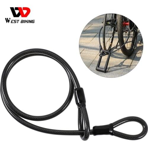 WEST BIKING 1.2m Bicycle Security Steel cable Anti-Theft Motorcycle Mtb Road Bike Lock Rope Universal Cable Cycling Accessories