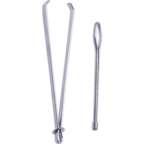 10PCS Easy-Pull Bodkin Wear Elastic Ribbon Belt Wearing Rope Weaving Tools Stainless Steel Threader Get Cited Clip Tweezers