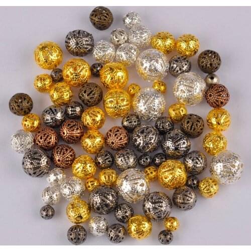 1000pcs Mixed Filigree Metal Loose Spacer Beads For Jewelry Making Handmade Diy Bracelet Necklace