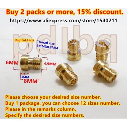12pcs main jet / pack) 6mm Round Head Keihin carburetor CVK PE PZ main injectors Nozzle CB CG GY6 motorcycle engine Main nozzle