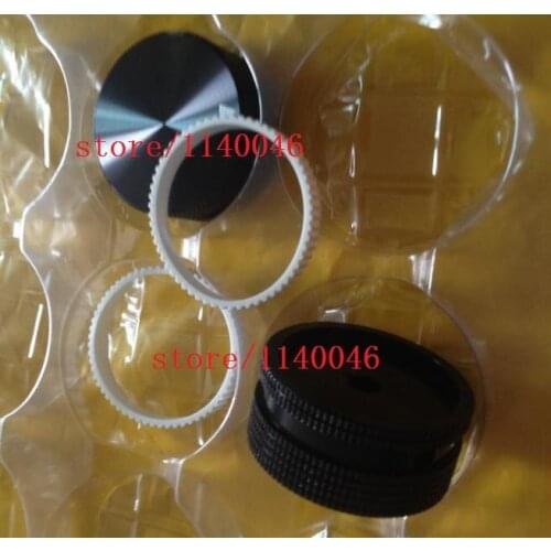 2pcs 40*18MM Multi-turn Potentiometer Knob cap black Volume Control Knob Aluminum Lattice grooved knob