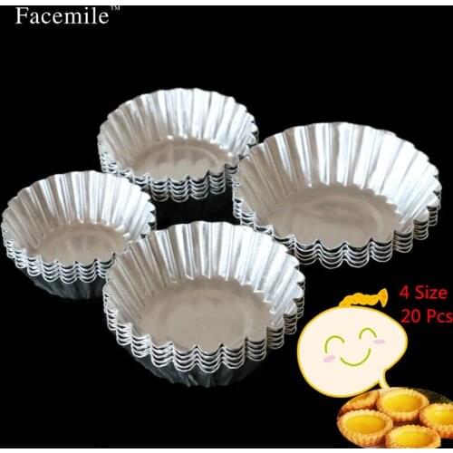 4 Sizes 20pcs/set Flower Egg Tart Mold Cupcake Cake Jelly Mold Liner Baking Cup Mold Round Muffin Liner Baking Cup Pastry Tool