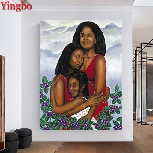 5D DIY Diamond Painting African woman family Cross Stitch Kit Diamond Embroidery Pictures Of Rhinestones Home Decor Gift