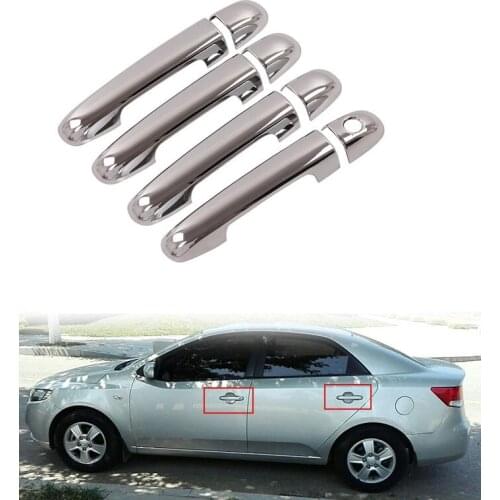 8Pcs/Set Car ABS Chrome Car Exterior Door Handles Cover Trims for Kia Forte 4DR Sedan 2009-2012 Car Styling