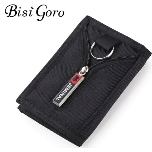 Bisi Goro 2019 Brand Men And Women Wallet Short Wallets Purses Canvas Card Wallet Thin Wallet For Men Purses Fashion Design