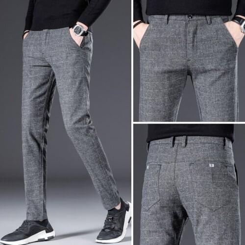 MANTLCONX Autumn Spring Brand Mens Pants Casual Men Business Trousers Male Classic Quality Straight Cotton Pants Full Length