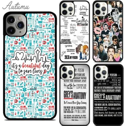 GREYS ANATOMY QUOTES Phone Case for iPhone 11 12 Pro Max mini X XR XS SE 2020 5 6 7 8 Plus Samsung Galaxy S8 S9 S10 Cover shell
