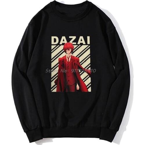 Dazai Osamu Vintage Bungou Stray Dogs Anime hoodie Men Spring Autumn Sweater Streetwear Harajuku